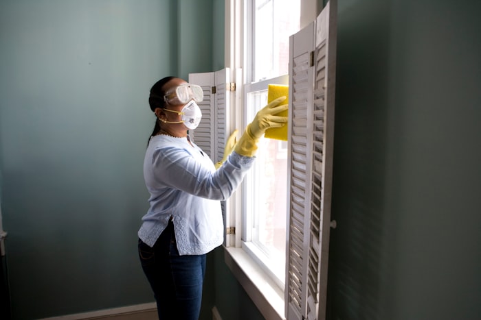 Pristine Home Cleaning team member at work